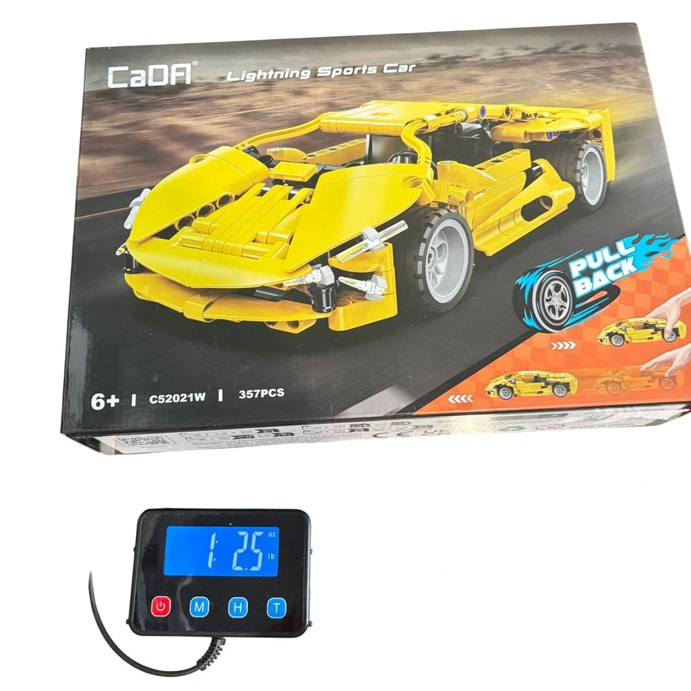CaDA Building Block Set Lightning Sports Car C52021W Yellow Pull Back New in Box